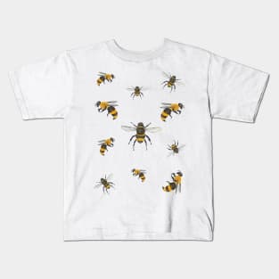 Watercolor honey bees design Kids T-Shirt